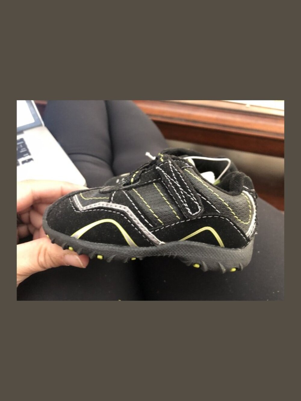 Jumping Beans Baby Boy Black Athletic Shoes Size 5 Hook and Loop Sneakers NWT
